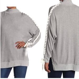 Free People movement grey waffle knit turtle neck